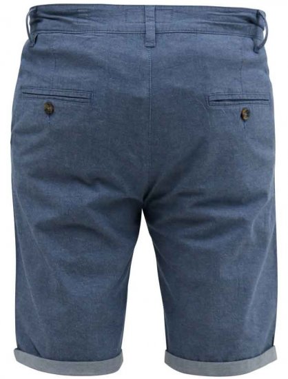 D555 Alderton Stretch Chambray Shorts Navy - Kratke hlače - Moške Kratke Hlače za Močnejše Postave