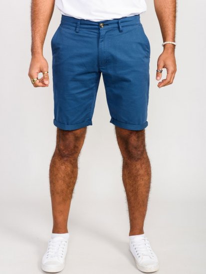 D555 Nelson Stretch Chino Shorts Blue - Kratke hlače - Moške Kratke Hlače za Močnejše Postave