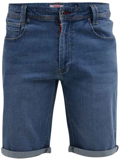 D555 Suffolk Blue Stretch Denim Shorts - Kratke hlače - Moške Kratke Hlače za Močnejše Postave