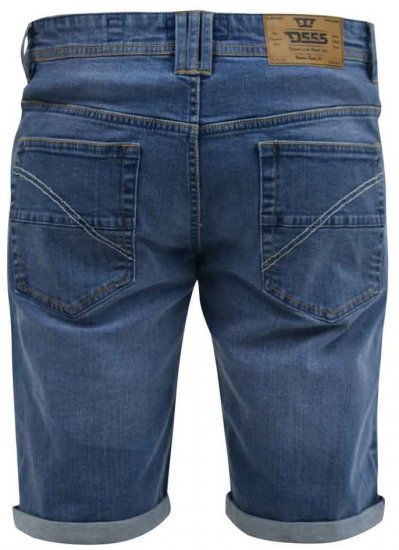 D555 Suffolk Blue Stretch Denim Shorts - Kratke hlače - Moške Kratke Hlače za Močnejše Postave