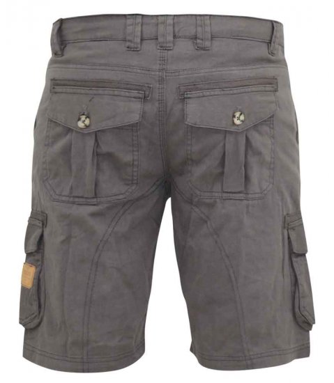 D555 Melton Cotton Cargo Shorts Grey - Kratke hlače - Moške Kratke Hlače za Močnejše Postave