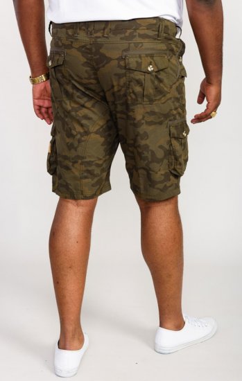 D555 Woobridge Camo Cotton Cargo Shorts - Kratke hlače - Moške Kratke Hlače za Močnejše Postave