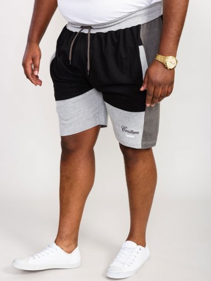 D555 Kirton Couture Elasticated Waistband Shorts Black/Charcoal - Trenirke & kratke trenirke - Moške Trenirke za Močnejše Postave