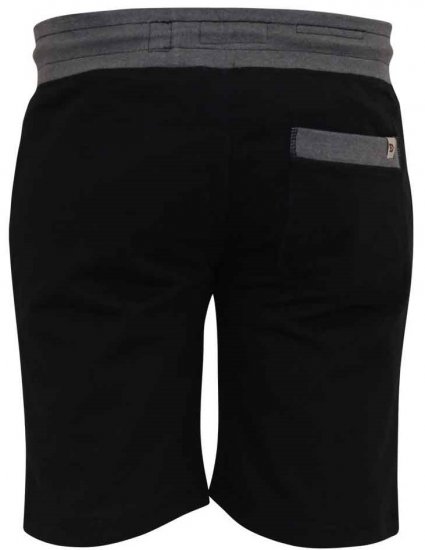 D555 Sutton Elasticated Waist Shorts With Embroidery Black - Trenirke & kratke trenirke - Moške Trenirke za Močnejše Postave