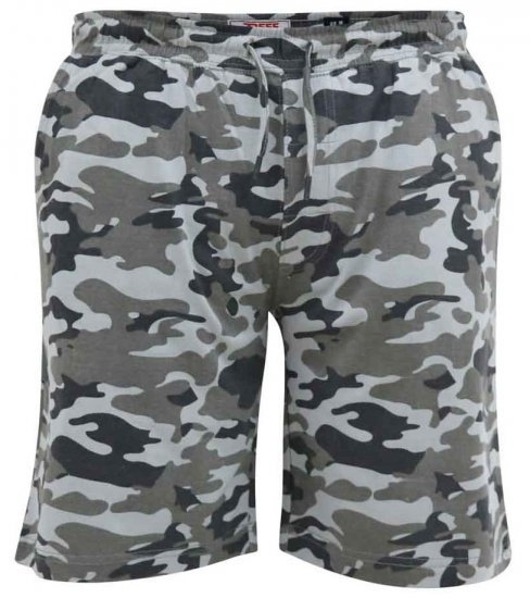 D555 Carlton Elasticated Waist Jersey Camo Shorts - Trenirke & kratke trenirke - Moške Trenirke za Močnejše Postave