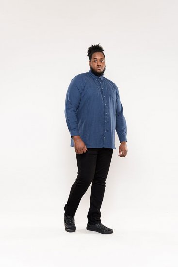 D555 Melbourne Gingham Check Long Sleeve Button Down Shirt - Srajce - Moške srajce za Močnejše Postave