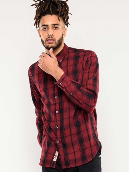 D555 Benalla Check Long Sleeve Button Down Shirt - Srajce - Moške srajce za Močnejše Postave