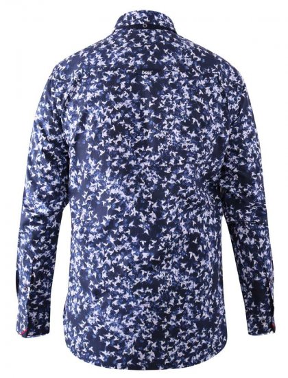 D555 Harrow AOP Shirt Blue - Srajce - Moške srajce za Močnejše Postave