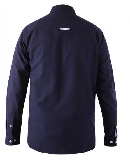 D555 Colchester LS shirt Navy - Srajce - Moške srajce za Močnejše Postave