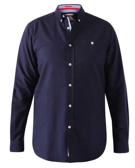 D555 Colchester LS shirt Navy - Srajce - Moške srajce za Močnejše Postave