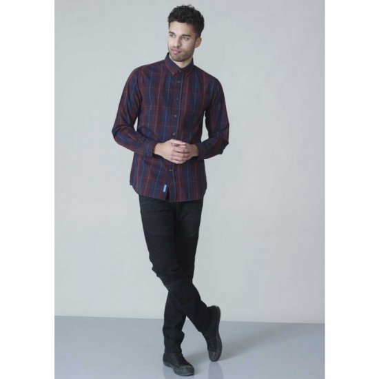 D555 Grady Long Sleeve Check Shirt - Srajce - Moške srajce za Močnejše Postave