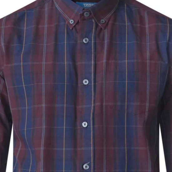 D555 Grady Long Sleeve Check Shirt - Srajce - Moške srajce za Močnejše Postave