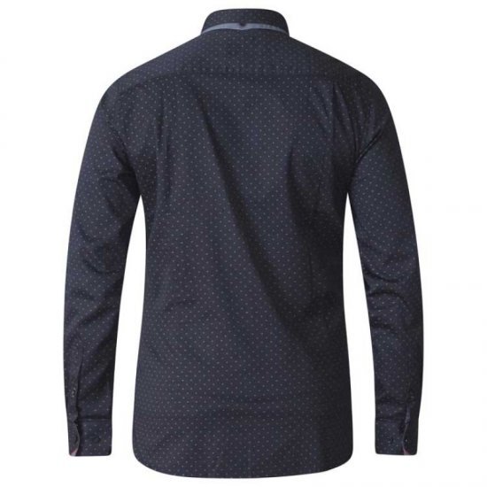D555 Jahine Long Sleeve Printed Shirt Black - Srajce - Moške srajce za Močnejše Postave