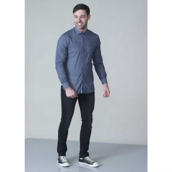 D555 Kermit Long Sleeve Printed Shirt - Srajce - Moške srajce za Močnejše Postave