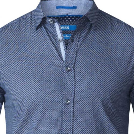 D555 Kermit Long Sleeve Printed Shirt - Srajce - Moške srajce za Močnejše Postave