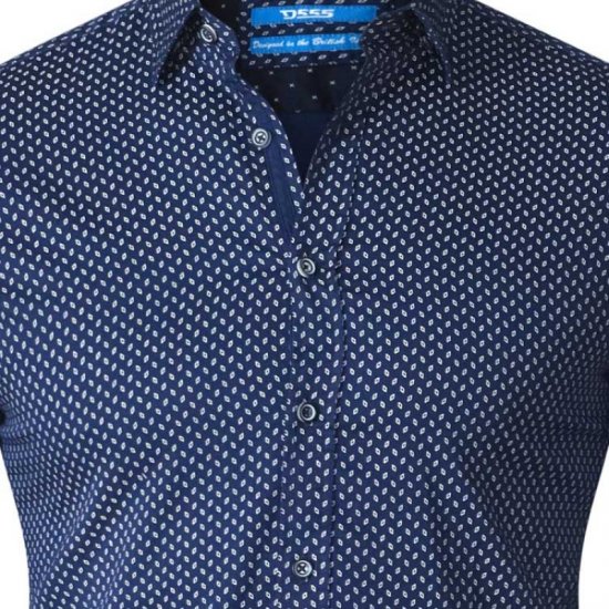 D555 Lavar Long Sleeve Diamond Printed Shirt - Srajce - Moške srajce za Močnejše Postave
