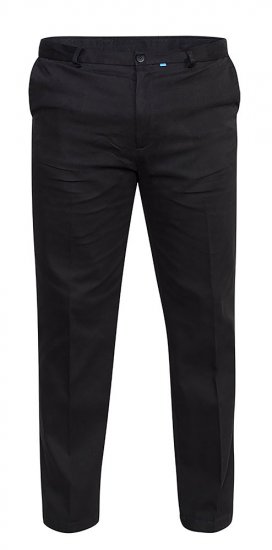 D555 Bruno Stretch Chino pants with Extenda Waist Black - Kavbojke & hlače - Moške Kavbojke in Hlače za Močnejše Postave
