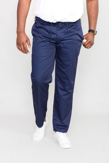 D555 Basilio Pants with elasticated waist Navy - Kavbojke & hlače - Moške Kavbojke in Hlače za Močnejše Postave