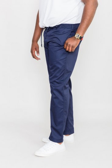 D555 Basilio Pants with elasticated waist Navy - Kavbojke & hlače - Moške Kavbojke in Hlače za Močnejše Postave