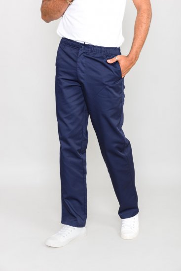 D555 Basilio Pants with elasticated waist Navy - Kavbojke & hlače - Moške Kavbojke in Hlače za Močnejše Postave