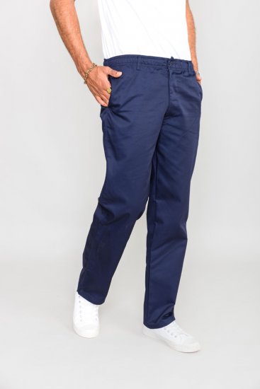 D555 Basilio Pants with elasticated waist Navy - Kavbojke & hlače - Moške Kavbojke in Hlače za Močnejše Postave