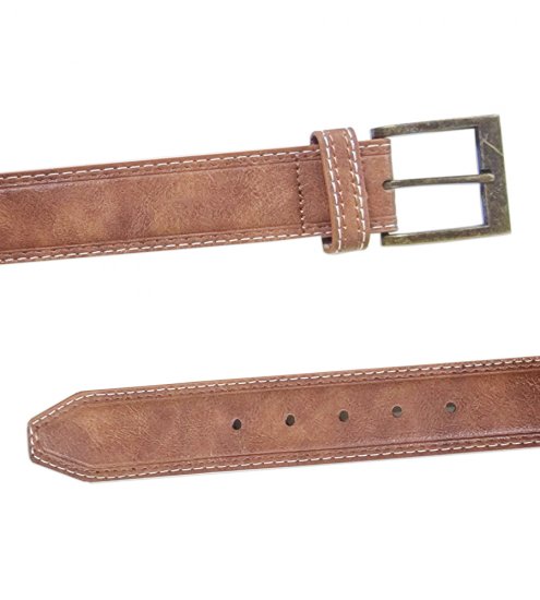 D555 Dylan Tan Bonded Leather Belt - Pasovi - Moški Pasovi Večje Velikosti