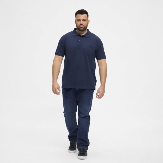 North Latitude Polo Navy Blue - Polo majice - Moške Polo Majice za Močnejše Postave