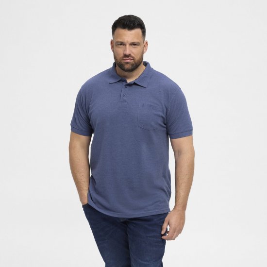 North Latitude Polo Blue Melange - Polo majice - Moške Polo Majice za Močnejše Postave