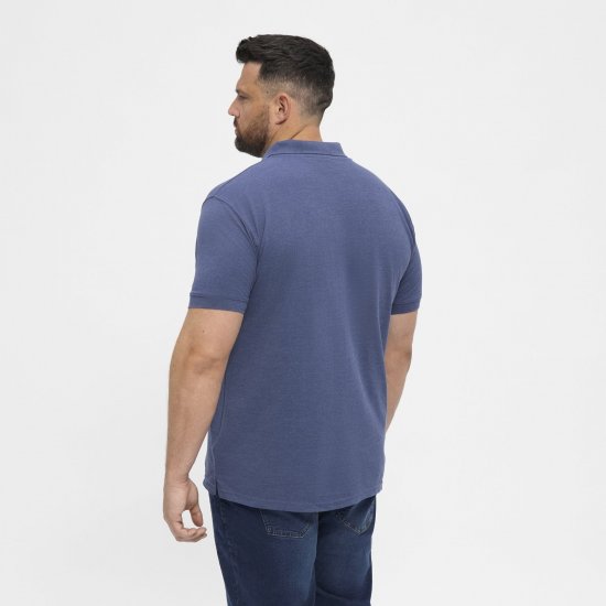 North Latitude Polo Blue Melange - Polo majice - Moške Polo Majice za Močnejše Postave