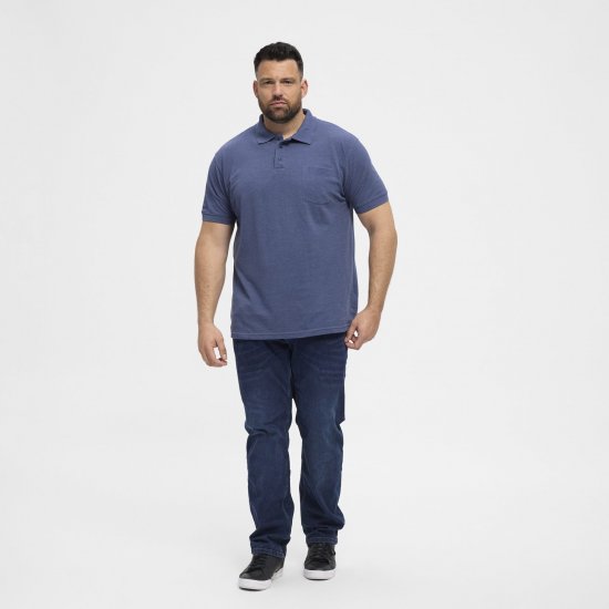 North Latitude Polo Blue Melange - Polo majice - Moške Polo Majice za Močnejše Postave