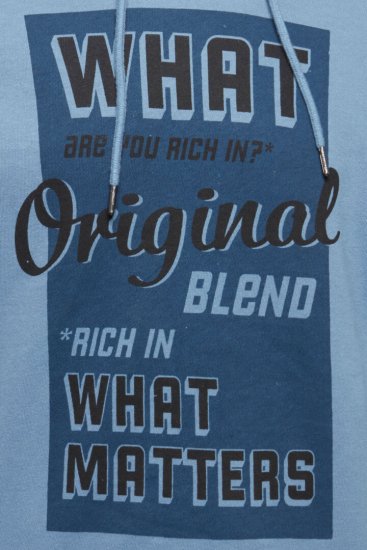 Blend Hoodie 4285 Copen Blue - Puloverji & jopice - Moški Puloverji & Jopice za Močnejše Postave
