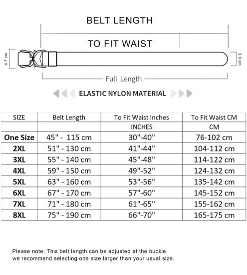 D555 Dale Tactical Stretch Webbing Belt with Heavy Duty Quick Release Buckle Black - Pasovi - Moški Pasovi Večje Velikosti