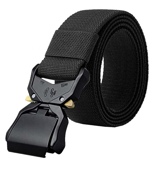 D555 Dale Tactical Stretch Webbing Belt with Heavy Duty Quick Release Buckle Black - Pasovi - Moški Pasovi Večje Velikosti