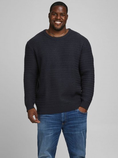 Jack & Jones JCOBRANDON Knit Black - Puloverji & jopice - Moški Puloverji & Jopice za Močnejše Postave