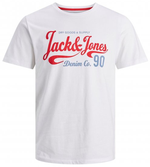 Jack & Jones JJMOON T-shirt White - Kratke Majice - Moške kratke majice za močnejše postave