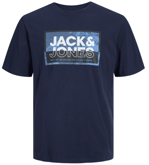 Jack & Jones JCOLOGAN T-Shirt Navy Blazer - Kratke Majice - Moške kratke majice za močnejše postave