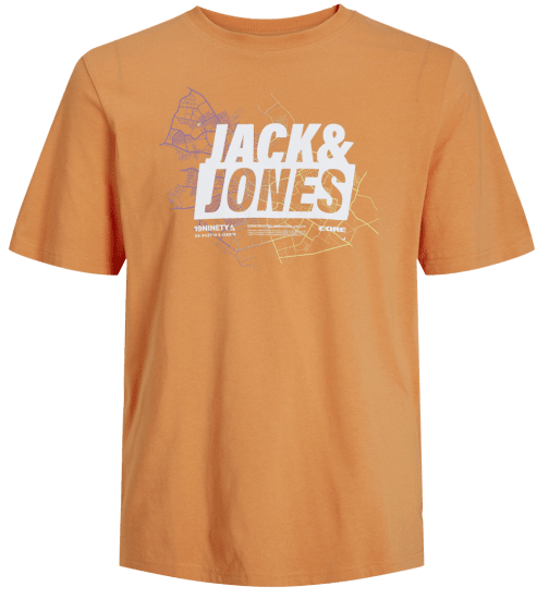 Jack & Jones JCOMAP LOGO T-Shirt Tangerine - Kratke Majice - Moške kratke majice za močnejše postave