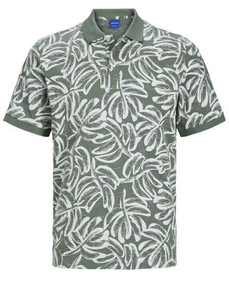 Jack & Jones JORLAFAYETTE AOP Polo Laurel Wreath - Polo majice - Moške Polo Majice za Močnejše Postave