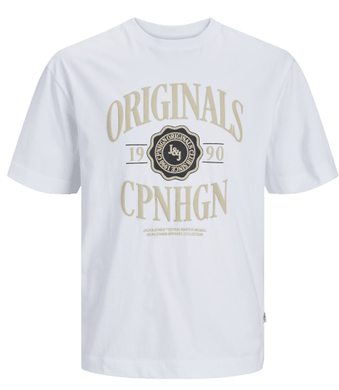 Jack & Jones JORLUCCA BRANDING T-Shirt Bright White - Kratke Majice - Moške kratke majice za močnejše postave