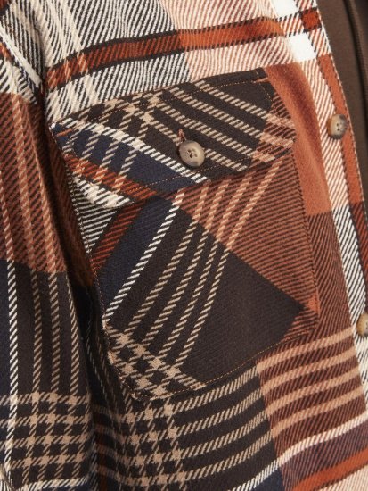 Jack & Jones Darren Flannel Overshirt rjava - Srajce - Moške srajce za Močnejše Postave