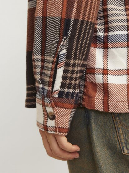 Jack & Jones Darren Flannel Overshirt rjava - Srajce - Moške srajce za Močnejše Postave