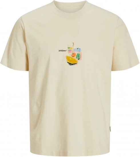 Jack & Jones Varenna Crew Neck T-Shirt Antique White - Kratke Majice - Moške kratke majice za močnejše postave