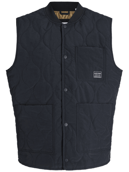 Jack & Jones Hero Liner Quilted Gilet Vest Black - Telovniki - Brezrokavniki v velikih velikostih