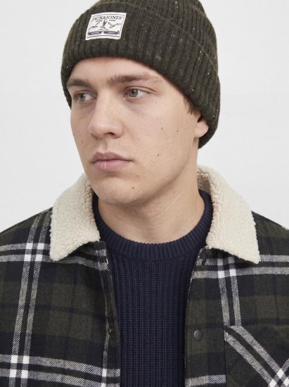 Jack & Jones Zac Teddy Srajčna jakna Zelena - Jakne - Moške bunde za Močnejše Postave