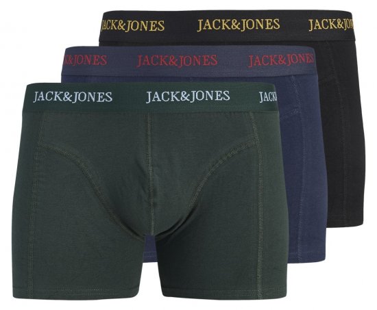 Jack & Jones Blaze Solid Boksarice 3 kosi Črna/Mornarska/Zelena - Boksarice - Moške Boksarice za Močnejše postave