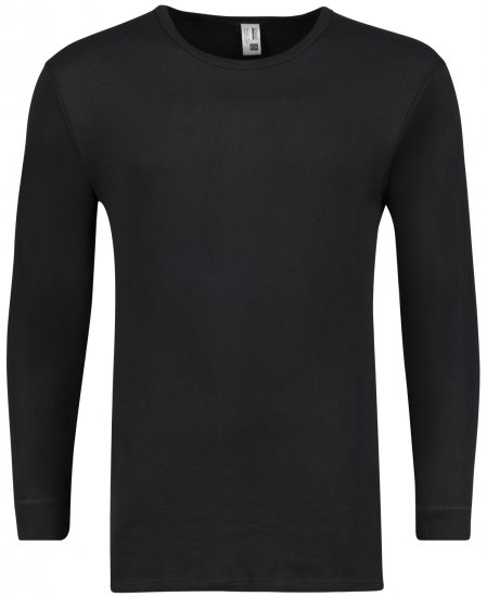 Adamo Royal Fine Ribbed Long sleeve Under-T-shirt Black - Spodnje perilo & kopalne hlače - Moško Spodnje Perilo za močnejše postave