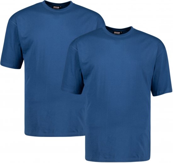 Adamo Marlon Comfort fit 2-pack T-shirt Denim Blue - Kratke Majice - Moške kratke majice za močnejše postave