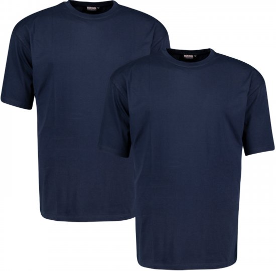 Adamo Marlon Comfort fit 2-pack T-shirt Navy - Kratke Majice - Moške kratke majice za močnejše postave