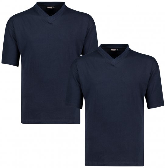 Adamo Maverick Comfort fit 2-pack V-neck T-shirt Navy - Kratke Majice - Moške kratke majice za močnejše postave