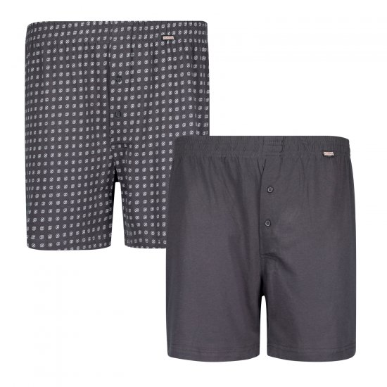 Adamo Dean Boxershorts 2-pack Charcoal - Spodnje perilo & kopalne hlače - Moško Spodnje Perilo za močnejše postave
